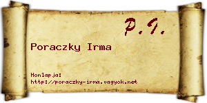 Poraczky Irma névjegykártya