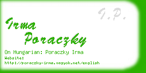 irma poraczky business card